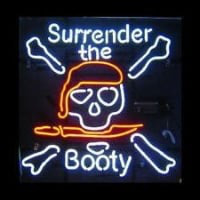 surrender the booty skull Pirate Cranial BAR PUB  Neontábla